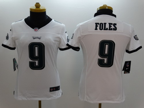 Nike Philadelphia Eagles #9 Nick Foles White Limited Womens Jersey