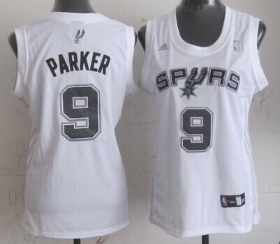 San Antonio Spurs #9 Tony Parker White Womens Jersey