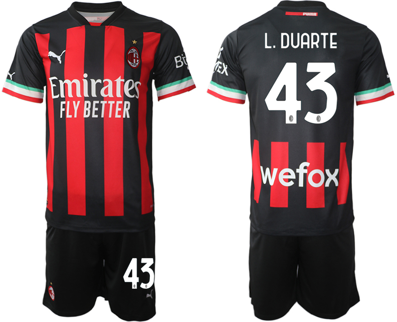 AC Milan 43 L.DUARTE Home Black 2022-2023 Soccer jerseys suit
