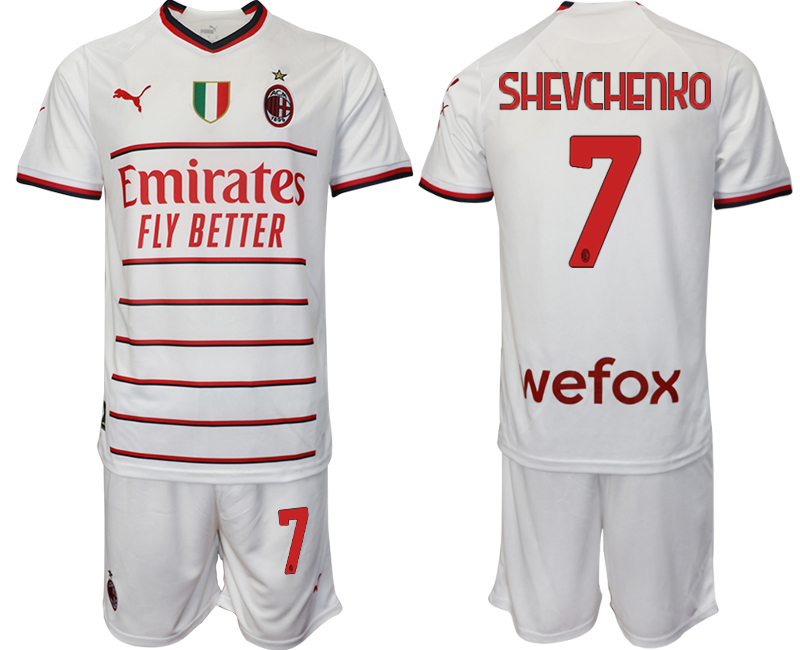 AC Milan 7 SHEVCHENKO White away 2022-2023 Soccer jerseys suit