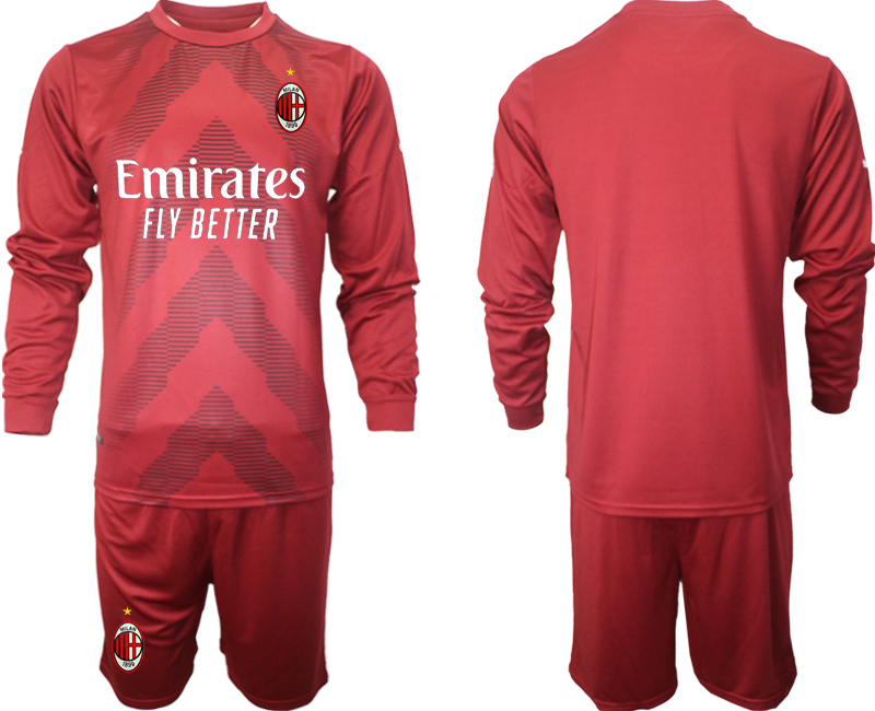 AC Milan Blank jujube red goalkeeper 2022-23 long sleeve jerseys Suit