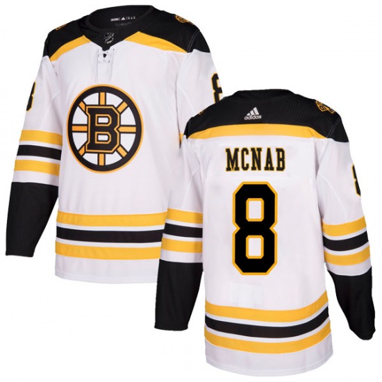 Adidas Boston Bruins #8 Peter Mcnab White Away Authentic Stitched NHL Jersey