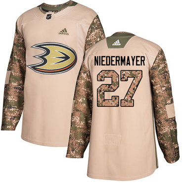 Adidas Ducks #27 Scott Niedermayer Camo Authentic 2017 Veterans Day Stitched NHL Jersey