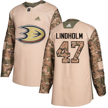 Adidas Ducks #47 Hampus Lindholm Camo Authentic 2017 Veterans Day Stitched NHL Jersey
