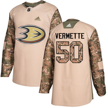 Adidas Ducks #50 Antoine Vermette Camo Authentic 2017 Veterans Day Stitched NHL Jersey