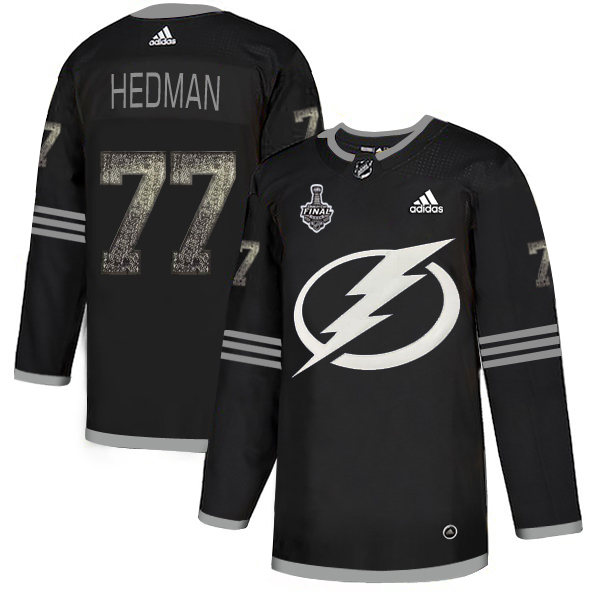 Adidas Lightning #77 Victor Hedman Black Authentic Classic 2020 Stanley Cup Final Stitched NHL Jersey