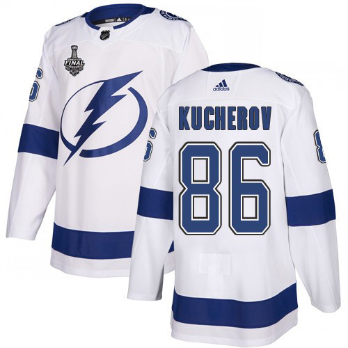 Adidas Lightning #86 Nikita Kucherov White Road Authentic 2020 Stanley Cup Final Stitched NHL Jersey