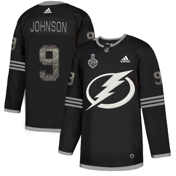 Adidas Lightning #9 Tyler Johnson Black Authentic Classic 2020 Stanley Cup Final Stitched NHL Jersey