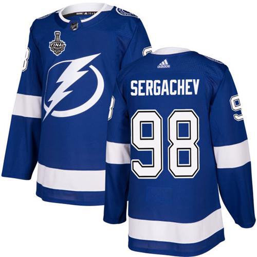 Adidas Lightning #98 Mikhail Sergachev Blue Home Authentic 2020 Stanley Cup Final Stitched NHL Jersey