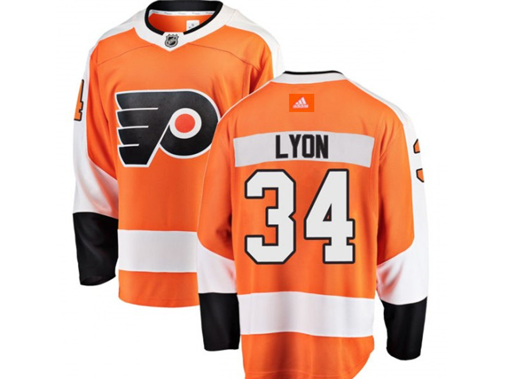 Adidas Philadelphia Flyers #34 Alex Lyon Home Fanatics Orange Jersey