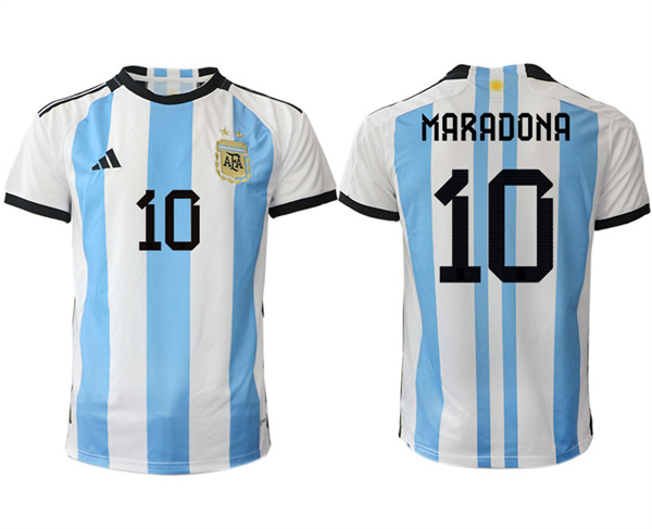 Argentina 10 MARADONA 2022-2023 Home White aaa version jerseys