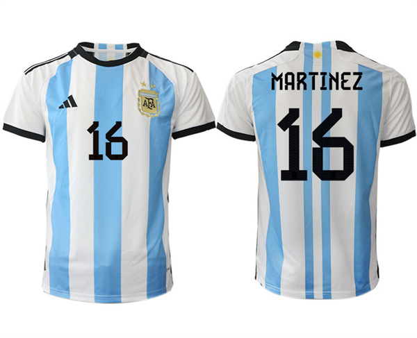 Argentina 16 MARTINEZ 2022-2023 Home White aaa version jerseys