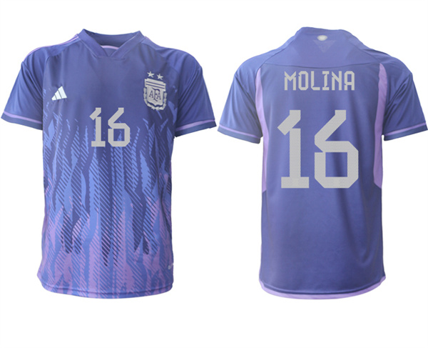 Argentina 16 MOLINA 2022-2023 away aaa version jerseys