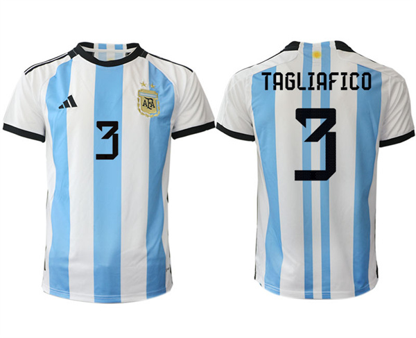 Argentina 3 TAGLIAFICO 2022-2023 Home White aaa version jerseys