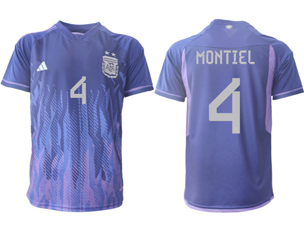 Argentina 4 MONTIEL 2022-2023 away aaa version jerseys