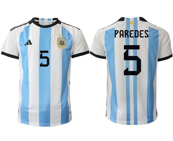 Argentina 5 PAREDES 2022-2023 Home White aaa version jerseys