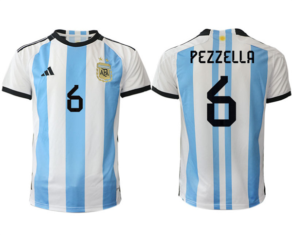 Argentina 6 PEZZELLA 2022-2023 Home White aaa version jerseys
