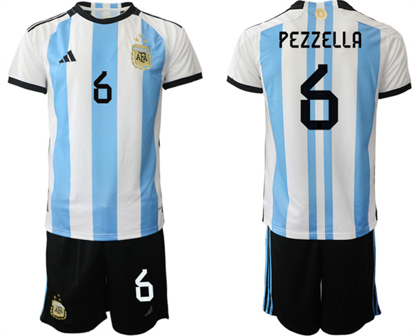 Argentina 6 PEZZELLA 2022-2023 Home jerseys Suit