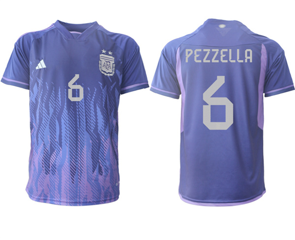 Argentina 6 PEZZELLA 2022-2023 away aaa version jerseys