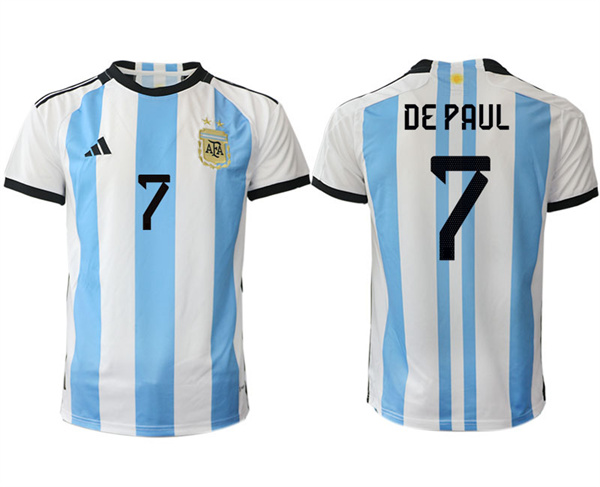 Argentina 7 DE PAUL 2022-2023 Home White aaa version jerseys
