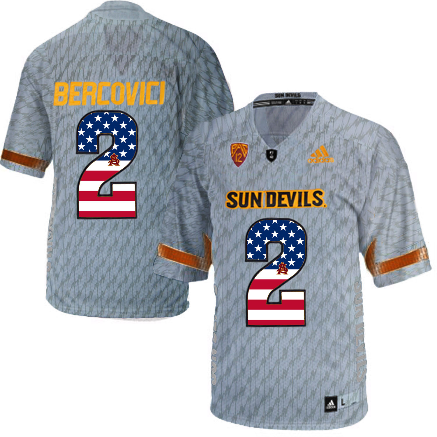 Arizona State Sun Devils 2 Mike Bercovici Gray College Football Jersey