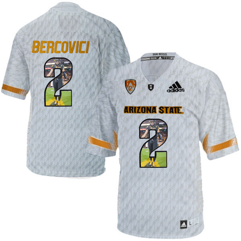 Arizona State Sun Devils 2 Mike Bercovici Ice Team Logo Print College Football Jersey