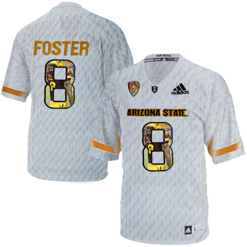 Arizona State Sun Devils 8 D.J. Foster Ice Team Logo Print College Football Jersey10