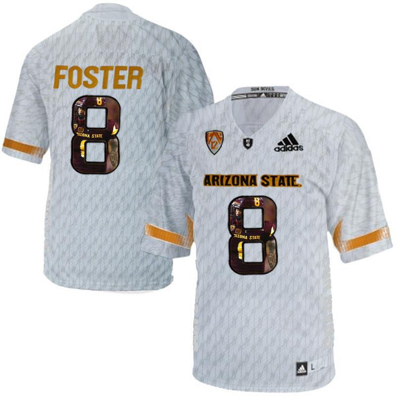 Arizona State Sun Devils 8 D.J. Foster Ice Team Logo Print College Football Jersey11
