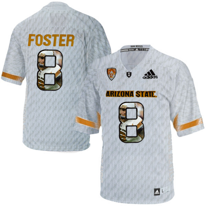 Arizona State Sun Devils 8 D.J. Foster Ice Team Logo Print College Football Jersey8