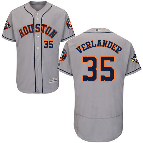 Astros #35 Justin Verlander Grey Flexbase Authentic Collection 2019 World Series Bound Stitched Baseball Jersey