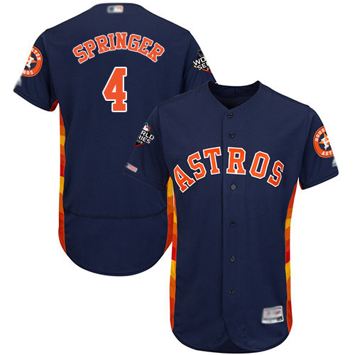 Astros #4 George Springer Navy Blue Flexbase Authentic Collection 2019 World Series Bound Stitched Baseball Jersey