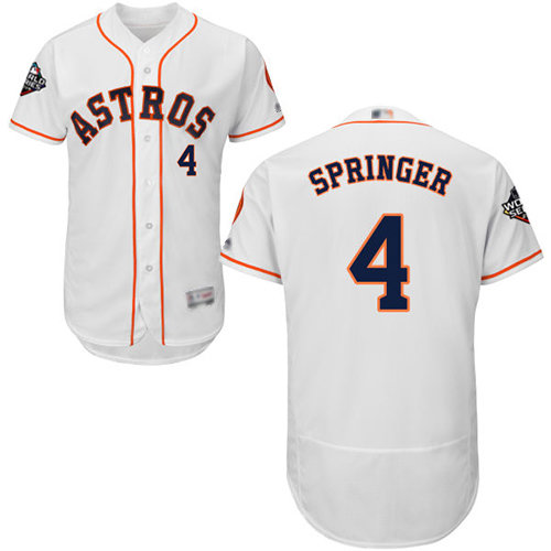 Astros #4 George Springer White Flexbase Authentic Collection 2019 World Series Bound Stitched Baseball Jersey