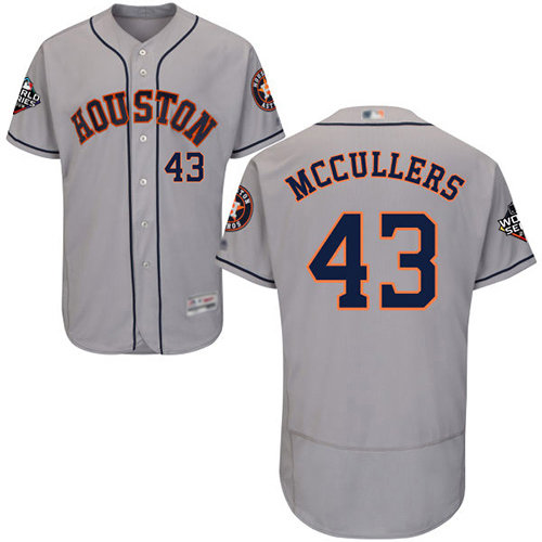 Astros #43 Lance McCullers Grey Flexbase Authentic Collection 2019 World Series Bound Stitched Baseball Jersey