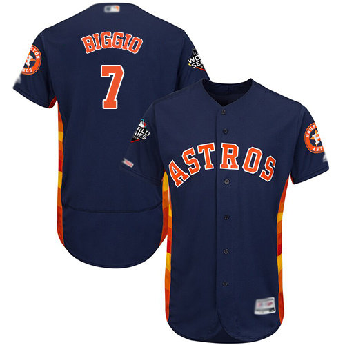 Astros #7 Craig Biggio Navy Blue Flexbase Authentic Collection 2019 World Series Bound Stitched Baseball Jersey