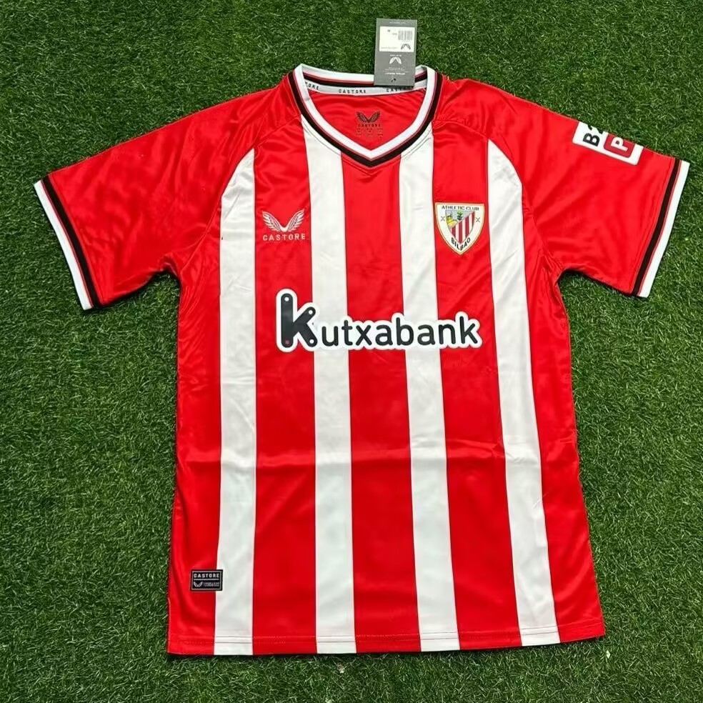 Athletic Club Home Red Custom or Blank 2023-24 Soccer jerseys