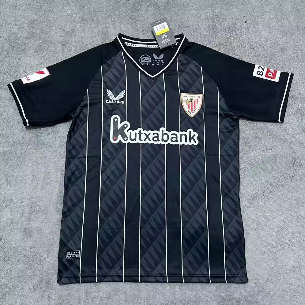 Athletic Club away Black Custom or Blank 2023-24 Soccer jerseys