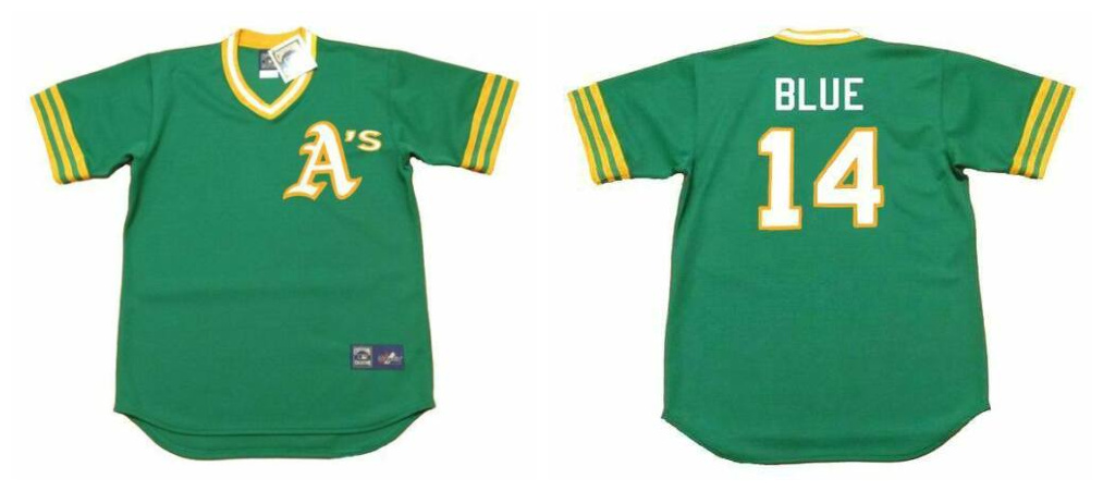 Athletics 14 Vida Blue Green 1973'S Throwback Cool Base Jersey