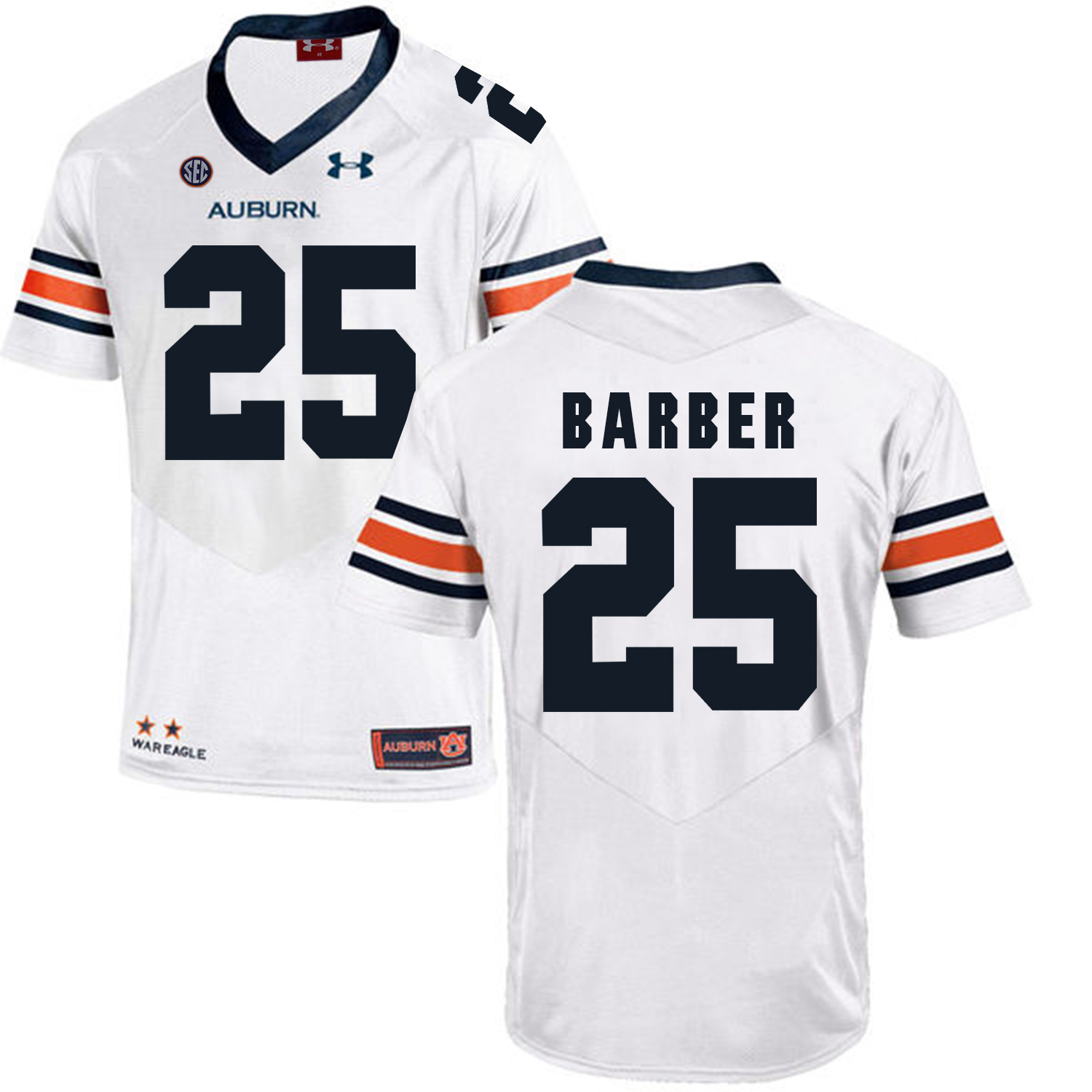 Auburn Tigers 25 Peyton Barber White College Football Jersey
