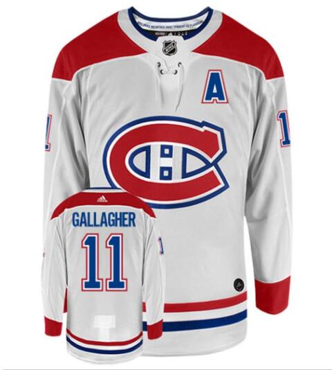 BRENDAN GALLAGHER MONTREAL CANADIENS #11 ADIDAS AUTHENTIC WHITE AWAY NHL HOCKEY JERSEY
