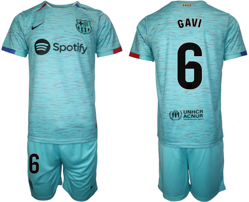 Barcelona away 6# GAVI Blue 2023-24 Suite Soccer Jerseys