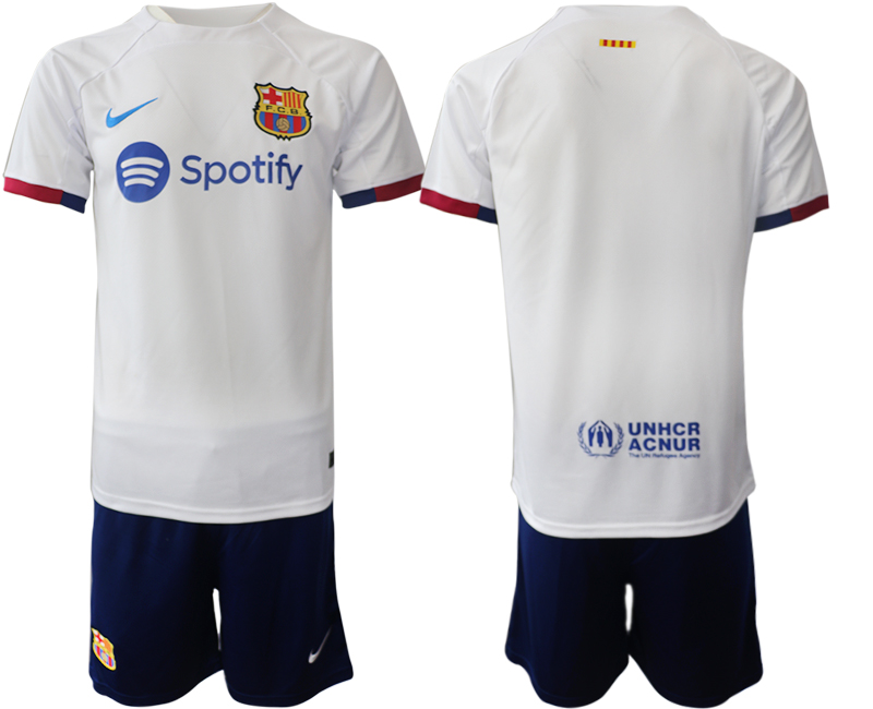 Barcelona away Custom or Blank White 2023-24 Suite Soccer jerseys