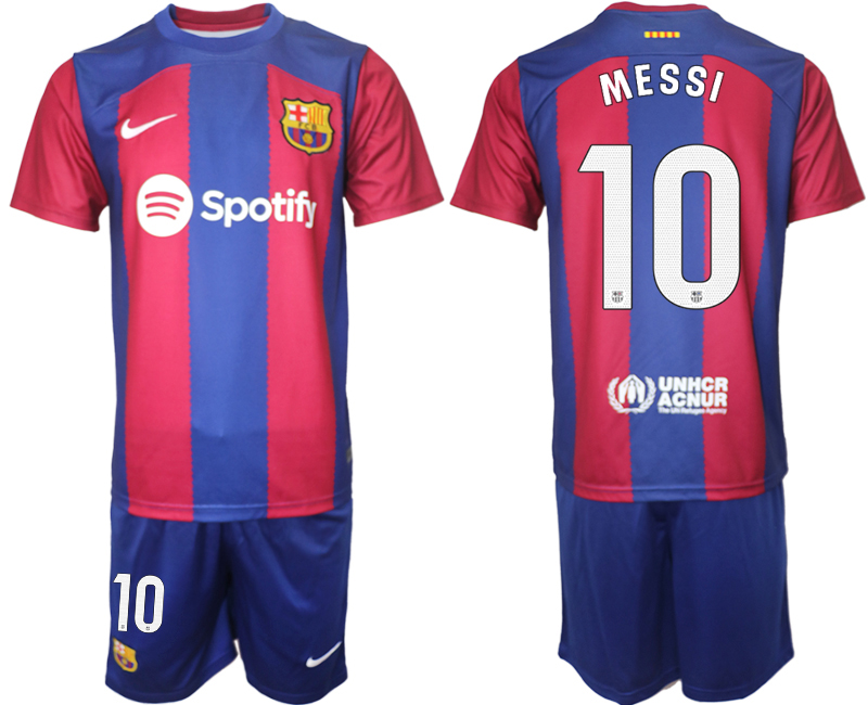 Barcelona home 10# MESSI 2023-24 Suite Soccer jerseys