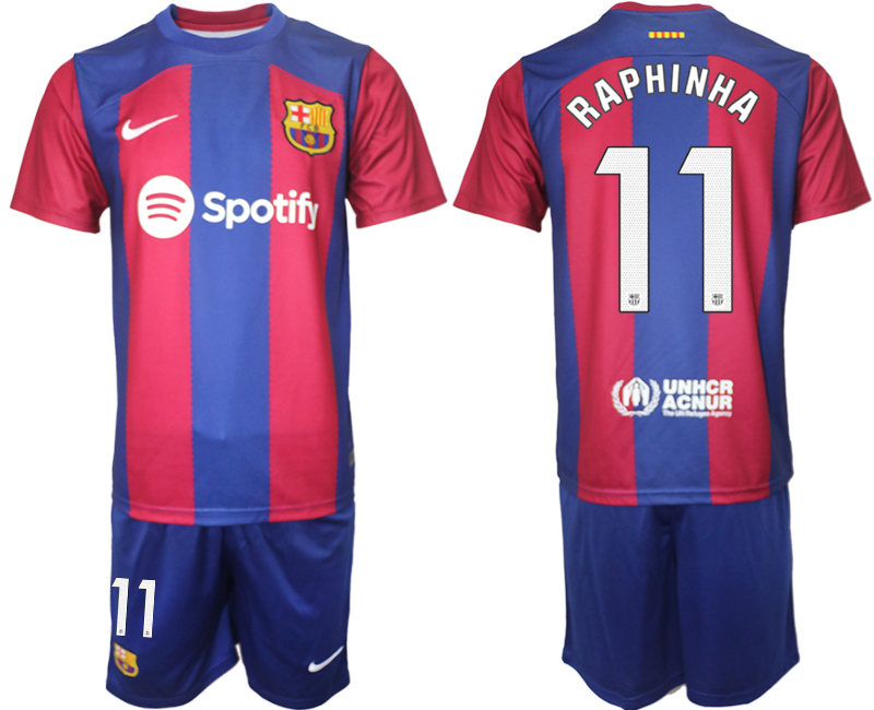 Barcelona home 11# RAPHINHA 2023-24 Suite Soccer jerseys
