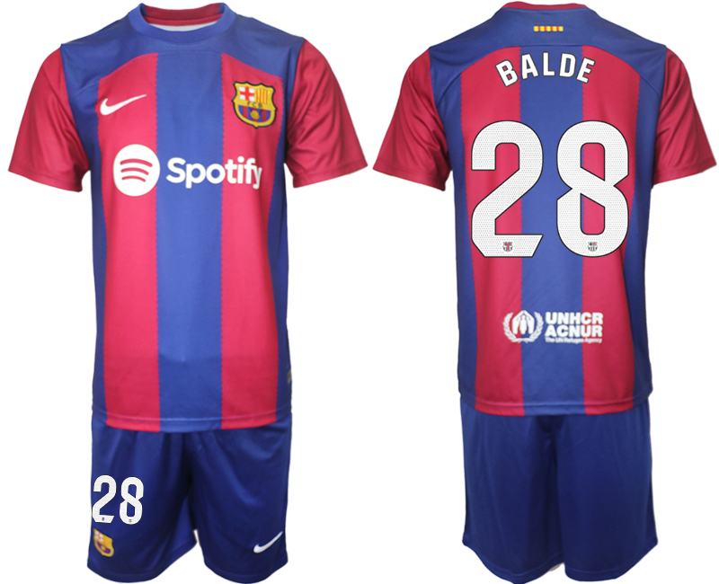 Barcelona home 28# BALDE 2023-24 Suite Soccer jerseys