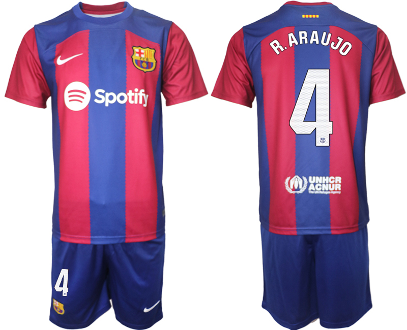 Barcelona home 4# R.ARAUJO 2023-24 Suite Soccer jerseys