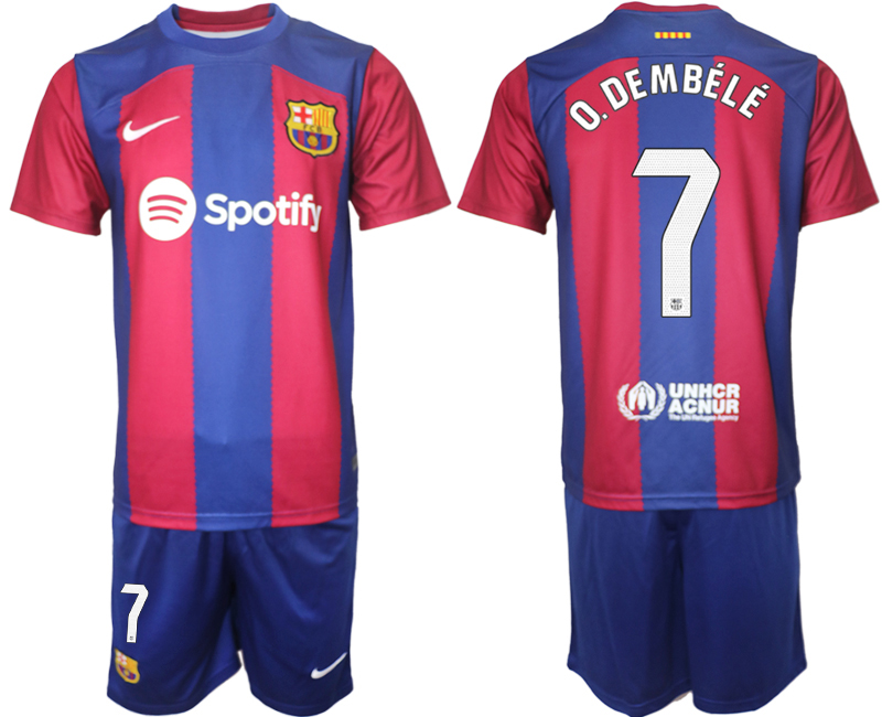 Barcelona home 7# O.DEMBELE 2023-24 Suite Soccer jerseys
