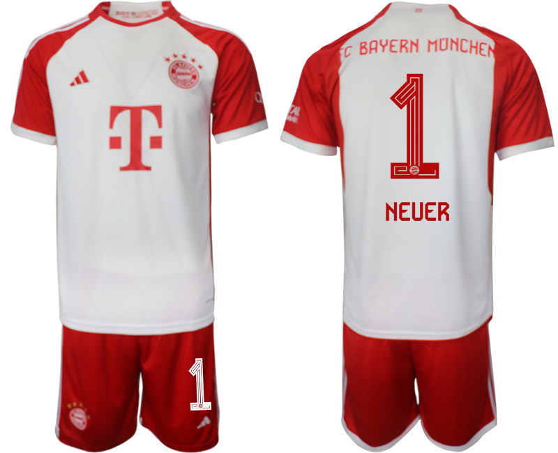 Bayern Munich home 1# NEUER 2023-24 Suit Soccer Jerseys