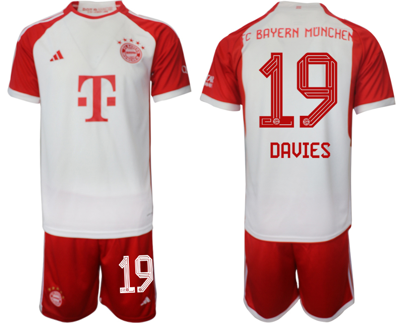 Bayern Munich home 19# DAVIES 2023-24 Suit Soccer Jerseys