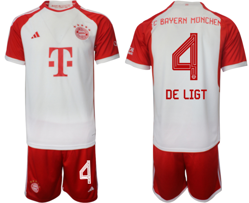 Bayern Munich home 4# DE LIGT 2023-24 Suit Soccer Jerseys