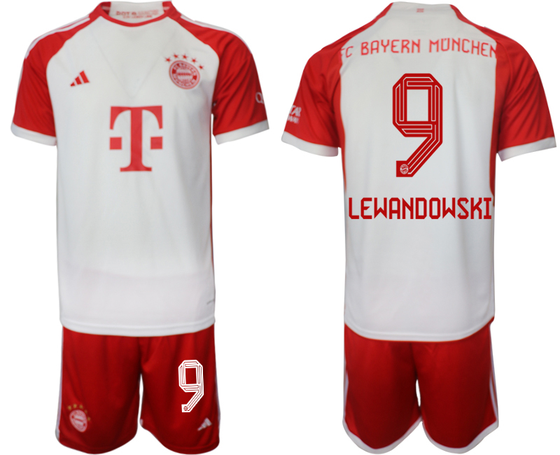Bayern Munich home 9# LEWANDOWSKI 2023-24 Suit Soccer Jerseys